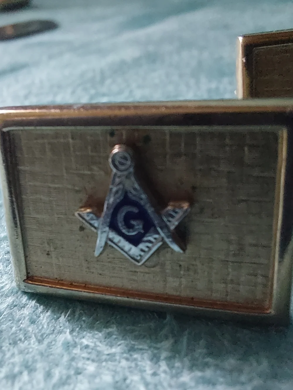 Freemason Cufflinks, Lot of Two Pairs, Brands Hickock & Foster Goldtone, Vintage